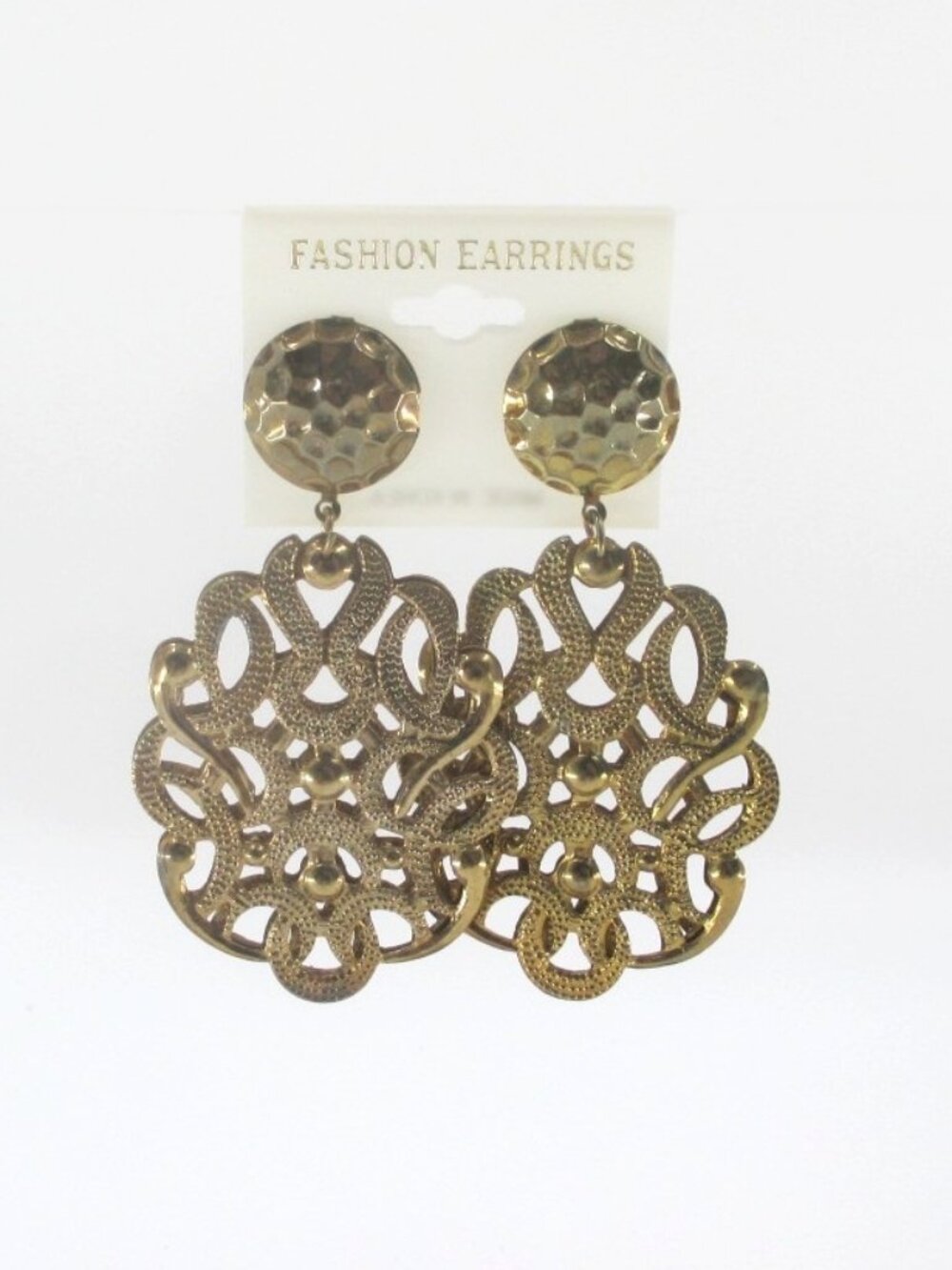 Vintage 90s Gold Oversized Filigree Earrings